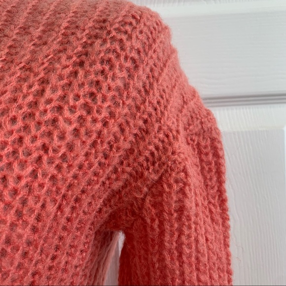 .OUNCE button down sweater size S light rust color semi-cropped v-neck - Picture 4 of 13